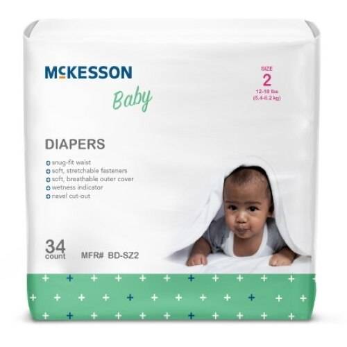 McKesson Baby Diapers, Size 2 Medsolutely