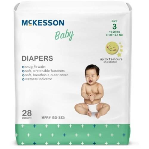 McKesson Baby Diapers, Size 3 Medsolutely