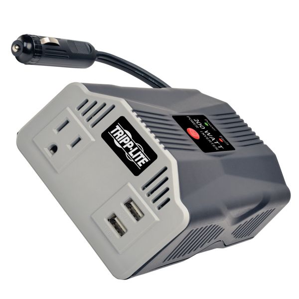 Tripp Lite PowerVerter 200-Watt Compact Power Inverter with 12V DC Cord & USB Ports-PV200USB Tripp Lite