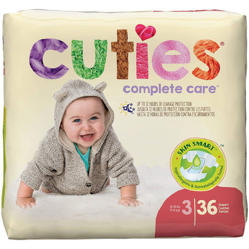 Cuties Complete Care Baby Diapers, Size 3 Medsolutely