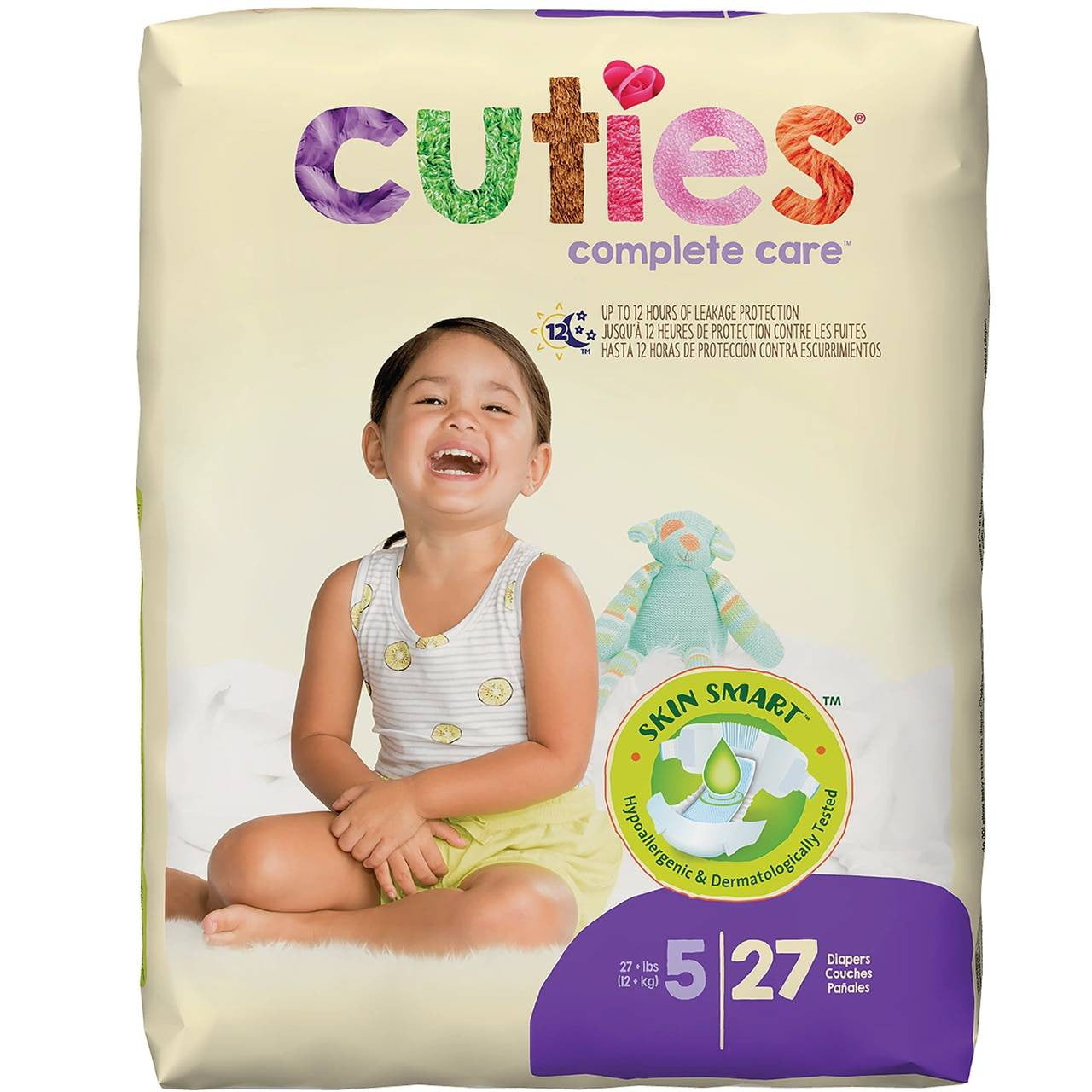 Cuties Complete Care Baby Diapers, Size 5 Medsolutely