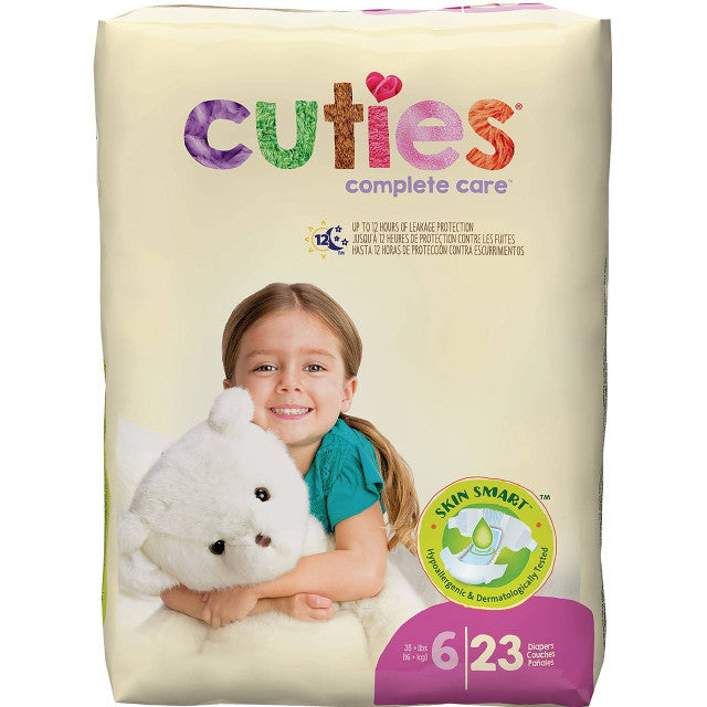 Cuties Complete Care Baby Diapers, Size 6 Medsolutely